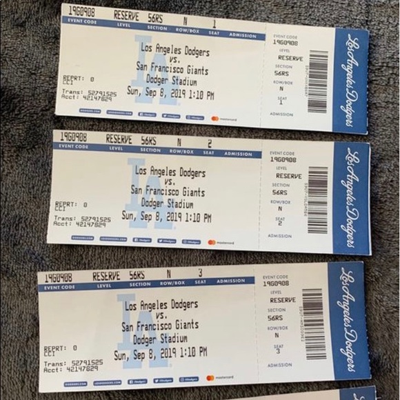 Other Authentic Dodger Tickets Poshmark